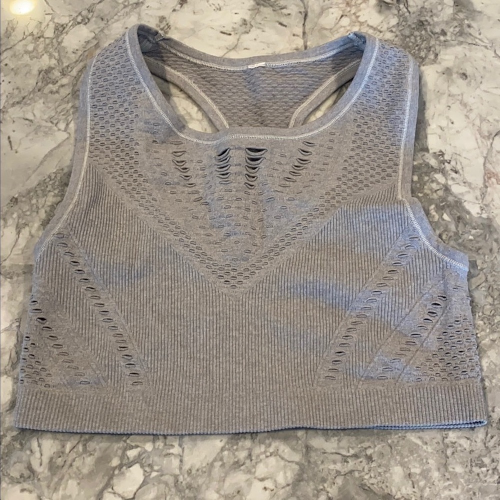 Gray Alo racerback crop - small